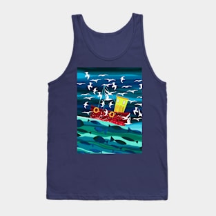 Red Fishing Boat Tank Top